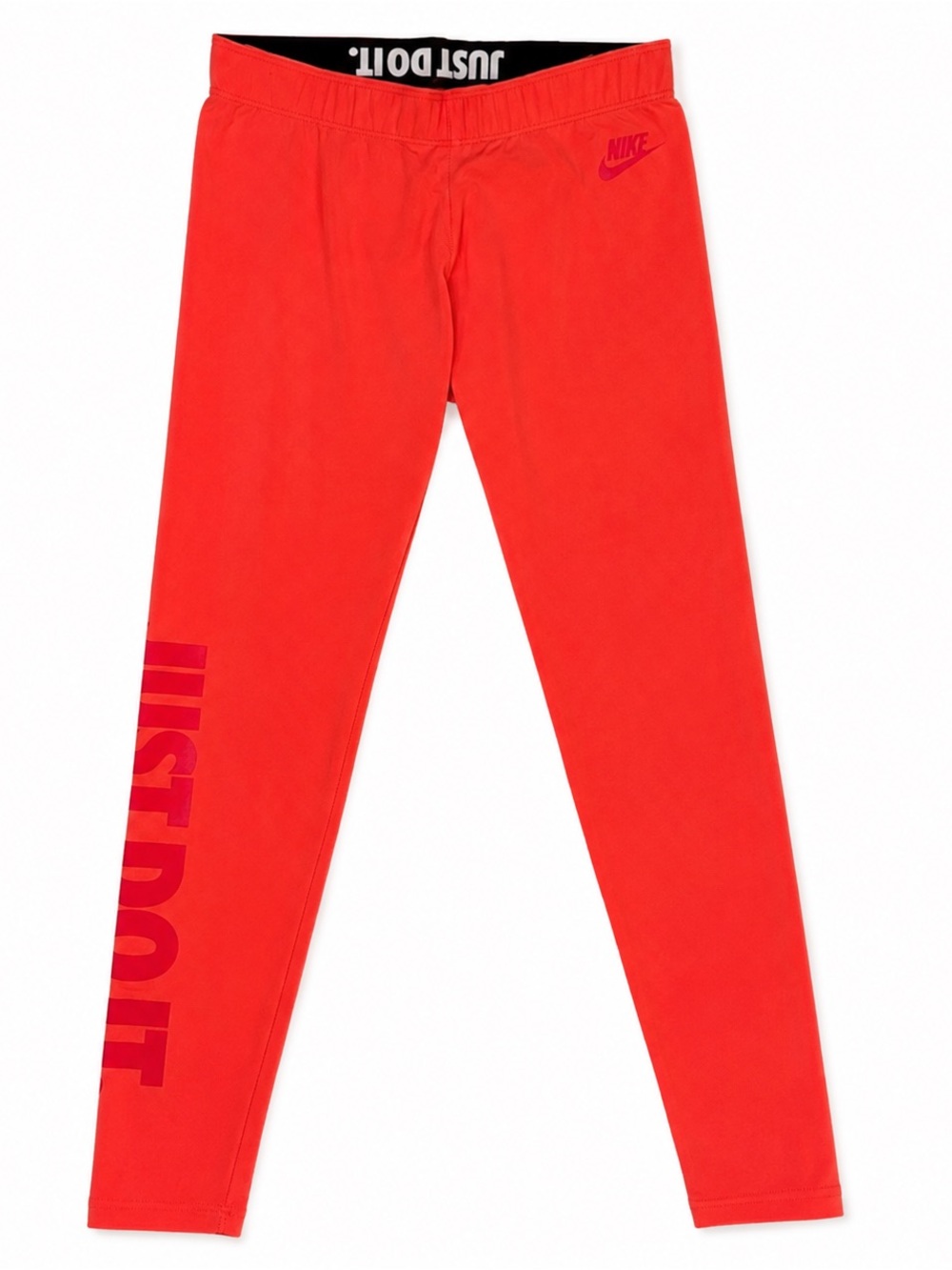 Nike Just Do It Red Leggings Women's Small Graphic Logo Athletic Pants